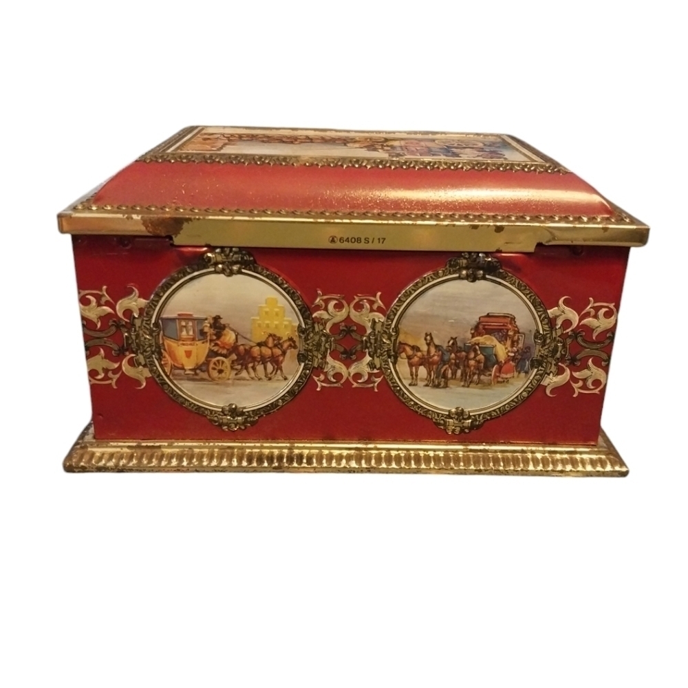 Vintage Tin Trinket box horses Klann Quality - Picture 3 of 7